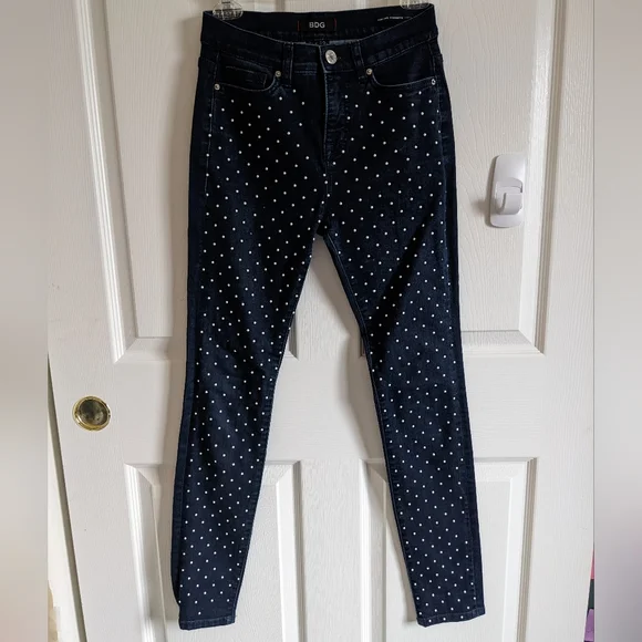 bdg cigarette high rise jeans BDG | Jeans | Bdg High Rise Pearl Studded Cigarette Ankle Dark Wash Denim  Jeans Size 263